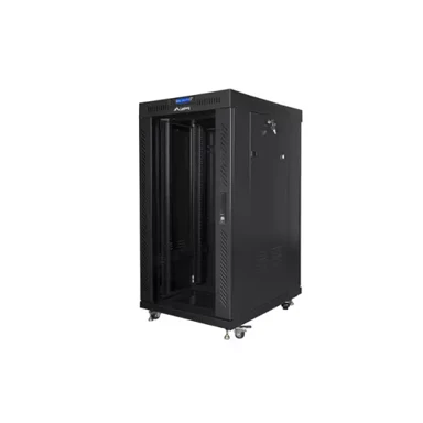 LANBERG Podni ormar, 19", 22U, 600x800, LCD staklena vrata, crna